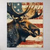Moose Amerikaanse vlag  Poster (Voorkant)