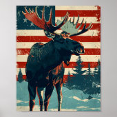 Moose Amerikaanse vlag  Poster (Voorkant)