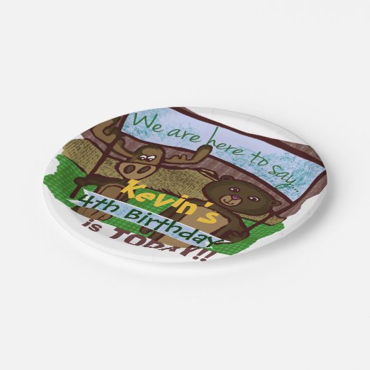 Moose and beer Birthday Papieren Bordje (Gekanteld)