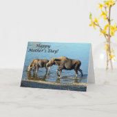 Moose and Calf "Happy Moederdag" Kaart (Gele Bloem)