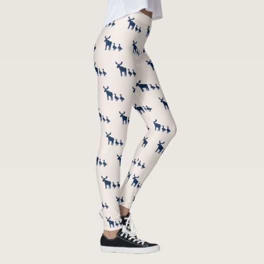 Moose and Ducks Patroon Leggings (Rechts)