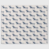 Moose and Ducks Patroon Marine Blauw Cadeaupapier (Vlak)