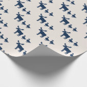 Moose and Ducks Patroon Marine Blauw Cadeaupapier (Hoek)