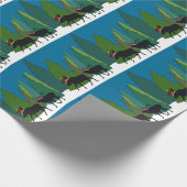 Moose and Elk in Santa Hats Wrapping Paper Cadeaupapier (Hoek)