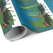 Moose and Elk in Santa Hats Wrapping Paper Cadeaupapier (Rol Hoek)