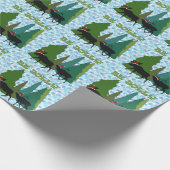 Moose and Elk in Santa Hats Wrapping Paper Cadeaupapier (Hoek)