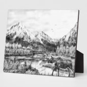 Moose and Mountains Plaque Fotoplaat (Zijkant)