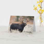 Moose and Squirrel "TEAMWORK" Wenskaart Kaart (Gele Bloem)