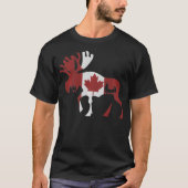 Moose Animal Canadian Flag Maple Leaf Canada Pullo T-shirt (Voorkant)