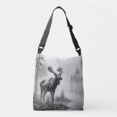 Moose Animal Discovery Wild Natuur Ink Sketch Art Crossbody Tas (Voorkant)