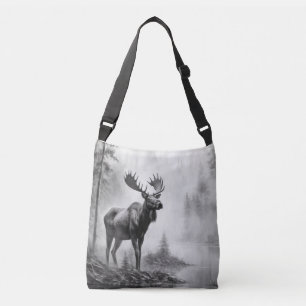 Moose Animal Discovery Wild Natuur Ink Sketch Art Crossbody Tas