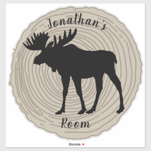 Moose Animal Natuur Rustic Boy aanpassen Sticker (Vel)