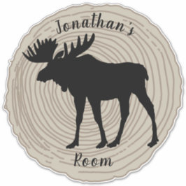 Moose Animal Natuur Rustic Boy aanpassen Sticker