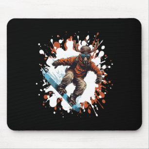 Moose Animal Snowboarding Cool Snowboard Muismat