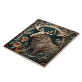 Moose - Art Nouveau Keramische Tegel Tegeltje (Zijkant)