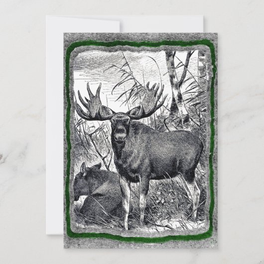 Moose art-uitnodiging sjabloon Kaart (Voorkant)