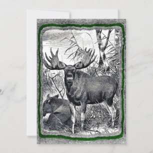  Moose art-uitnodiging sjabloon Kaart