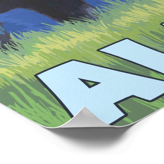 Moose at Night - Cordova, Alaska Poster (Hoek)