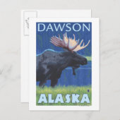 Moose at Night - Dawson, Alaska Briefkaart (Voorkant / Achterkant)