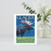 Moose at Night - Glacier National Park, MT Briefkaart (Staand voorkant)