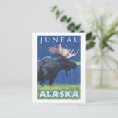 Moose at Night - Juneau, Alaska Briefkaart (Staand voorkant)