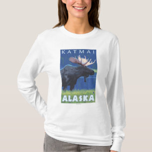 Moose at Night - Katmai, Alaska T-shirt