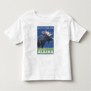 Moose at Night - Ketchikan, Alaska Kinder Shirts