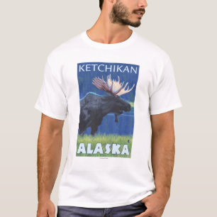 Moose at Night - Ketchikan, Alaska T-shirt