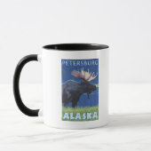 Moose at Night - Petersburg, Alaska Mok (Links)