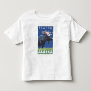 Moose at Night - Seward, Alaska Kinder Shirts
