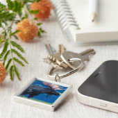 Moose at Night - West Yellowstone, Montana Sleutelhanger (Zijkant)