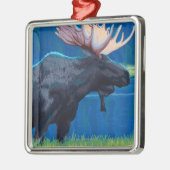 Moose at Night - Yellowstone National Park Metalen Ornament (Links)