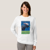 Moose at Night - Yellowstone National Park T-shirt (Voorkant volledig)