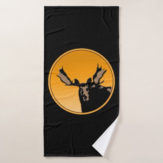 Moose at Sunset - Original Wildlife Art Bad Handdoek (Badhanddoek)