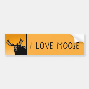Moose at Sunset - Original Wildlife Art Bumpersticker
