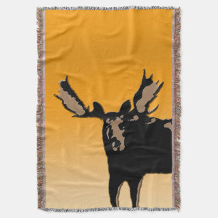 Moose at Sunset - Original Wildlife Art Deken