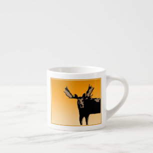 Moose at Sunset - Original Wildlife Art Espresso Kop