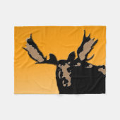 Moose at Sunset - Original Wildlife Art Fleece Deken (Voorkant (Horizontaal))