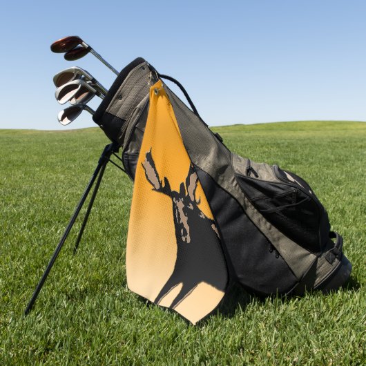 Moose at Sunset - Original Wildlife Art Golfhanddoek (Groen)