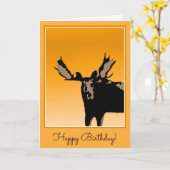 Moose at Sunset - Original Wildlife Art Kaart (Gele Bloem)