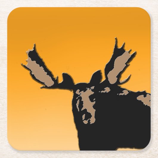 Moose at Sunset - Original Wildlife Art Kartonnen Onderzetters (Voorkant)