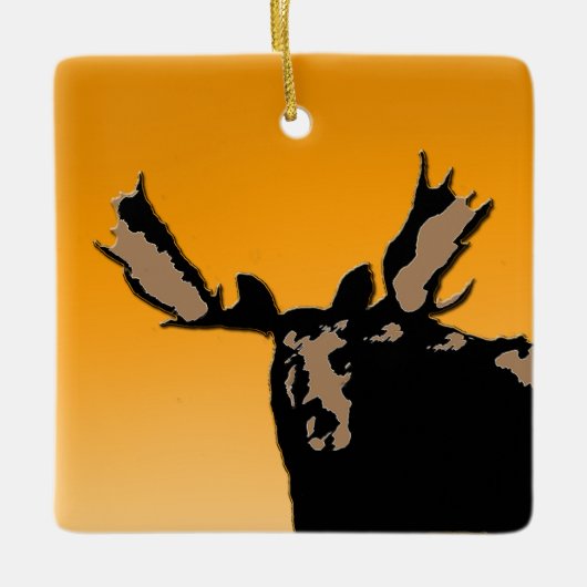 Moose at Sunset - Original Wildlife Art Keramisch Ornament (Voorkant)