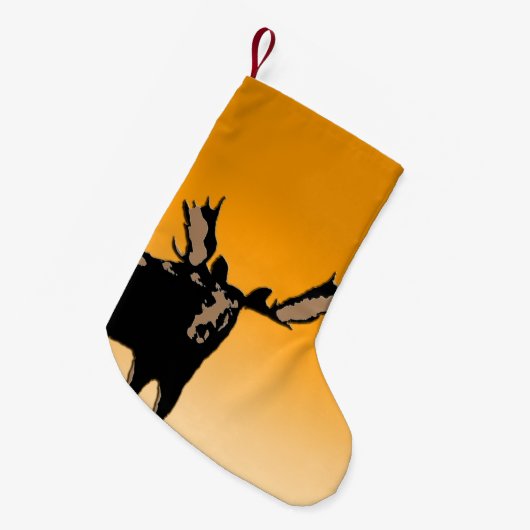 Moose at Sunset - Original Wildlife Art Kleine Kerstsok (Voorkant (Hangend))