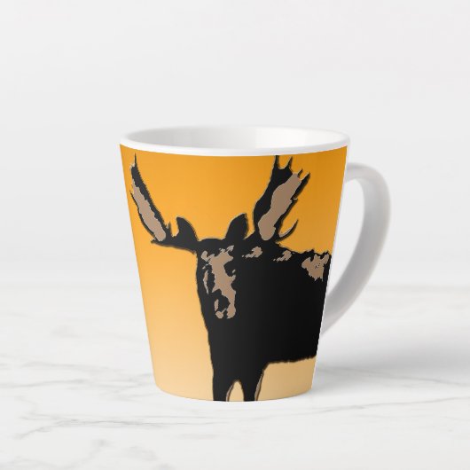 Moose at Sunset - Original Wildlife Art Latte Mok (Rechterhoek)