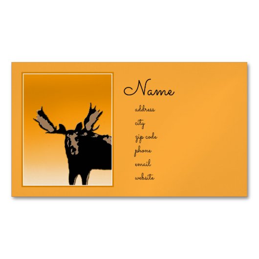 Moose at Sunset - Original Wildlife Art Magnetisch Visitekaartje (Voorkant)