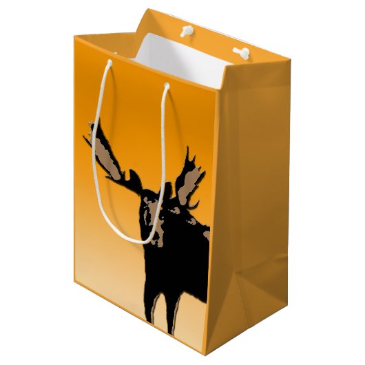 Moose at Sunset - Original Wildlife Art Medium Cadeauzakje (Voorkant Gekanteld)