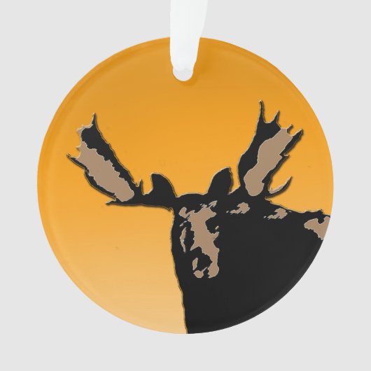 Moose at Sunset - Original Wildlife Art Ornament (voorkant)