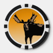 Moose at Sunset - Original Wildlife Art Poker Chips (Voorkant)