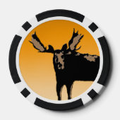 Moose at Sunset - Original Wildlife Art Poker Chips (Achterkant)