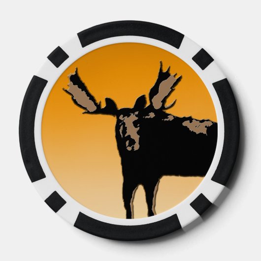 Moose at Sunset - Original Wildlife Art Poker Chips (Achterkant)